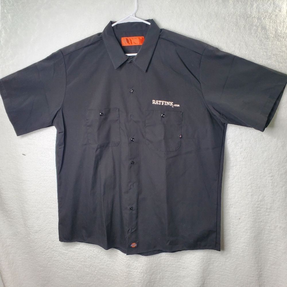 Dickies Rat Fink Mechanic Shirt Mens Black Size 2XL - Picture 10 of 13
